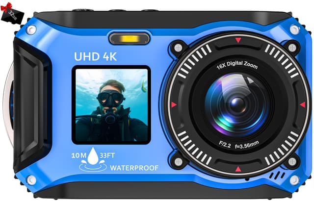 Yixinxin 4K 64MP 33FT UHD Unterwasserkamera zum Schnorcheln 📷🌊