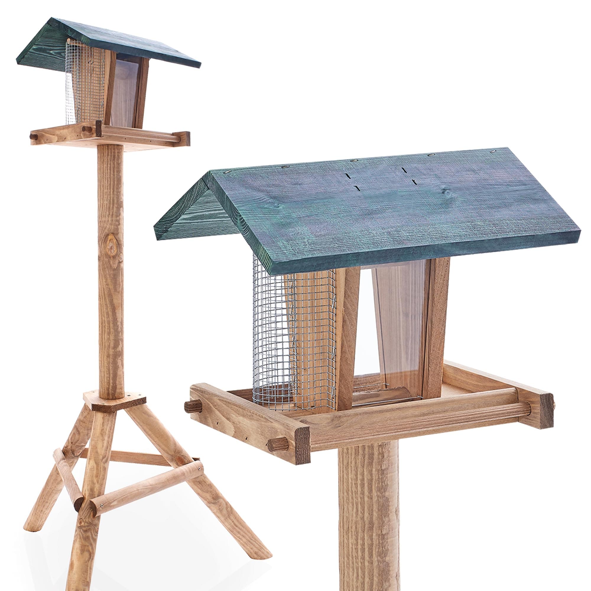 🐦🏡 Zooprinz Vogelhaus mit Ständer - Vogelfutterspender mit Sitzstangen und Schutzdach