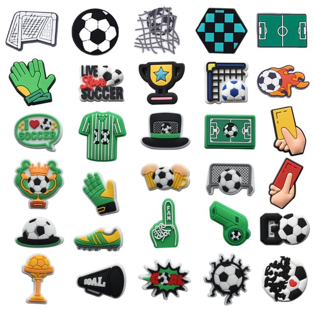 🔥 Deal des Tages! Fußball Schuh-Charms - Set von 30 Stück 🥳
