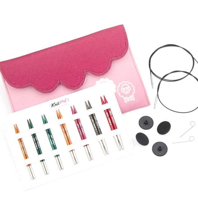 🧶🌟 KnitPro Austauschbares Nadelset von Dreamz – 7 Paar 10 cm lange Rundstricknadeln 🌟🧶