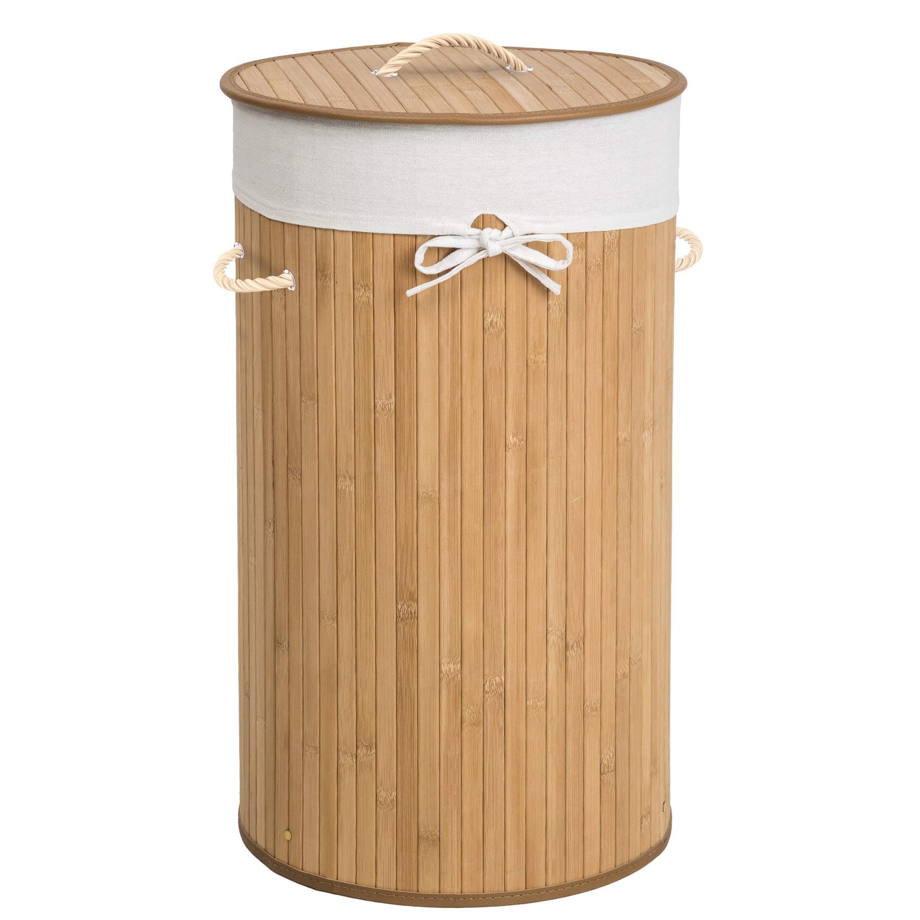 🌿🧺 Tectake Robuster Bambus Wäschekorb faltbar mit Deckel und Wäschesack - Diverse Modelle
