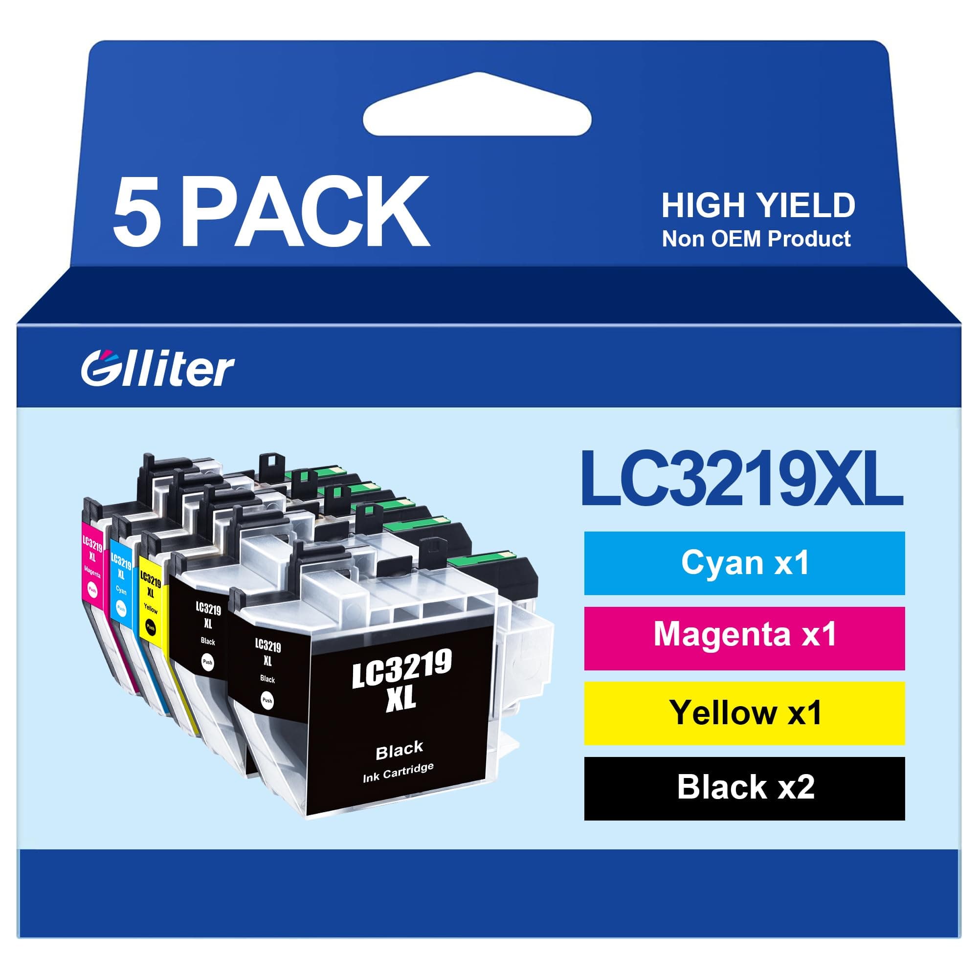 Glitter LC3219XL Patronen für Brother MFC-J5330DW (5er-Pack) 🌟