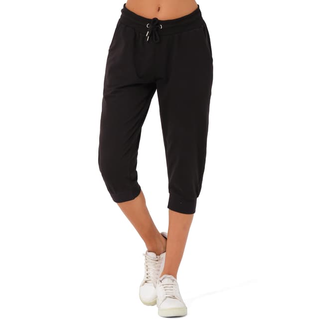 Smith & Solo Jogginghose Damen – Sporthose Frauen Baumwolle| Sweatpants Slim Fit Freizeithose Lang | Trainingshose Fitness High Waist – Jogger Laufhosen Modern L Schwarz 3/4 🏃‍♀️