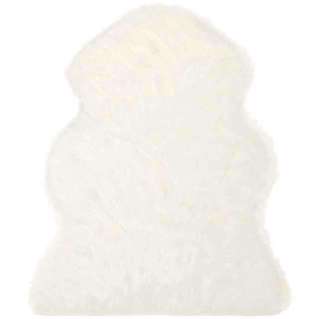 🌟 CelinaTex Furry Läufer 60 x 90 cm weiß Hochflor Bettvorleger Schaffell-Imitat Kunstfell Flurteppich Teppichläufer Weiß Langhaar 60 x 90 cm (Rechteckig) 🌟