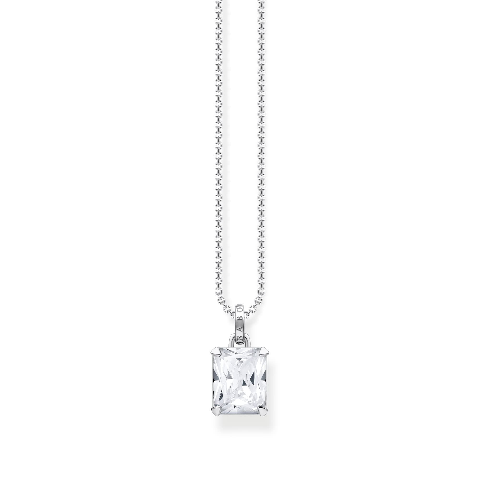 🌟 THOMAS SABOKette weißer Stein Recyceltes 925 Silber 40,00-45,00 cm KE1964-051-14-L45V Angebot! 🌟