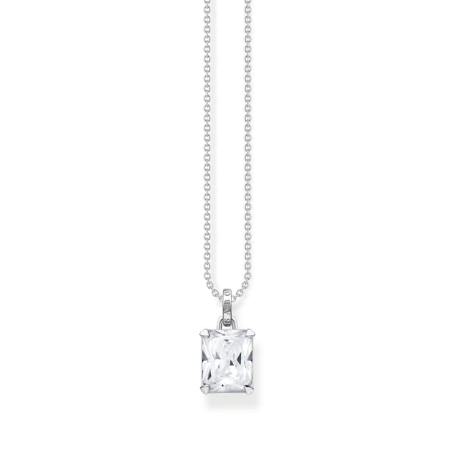 🌟 THOMAS SABOKette weißer Stein Recyceltes 925 Silber 40,00-45,00 cm KE1964-051-14-L45V Angebot! 🌟