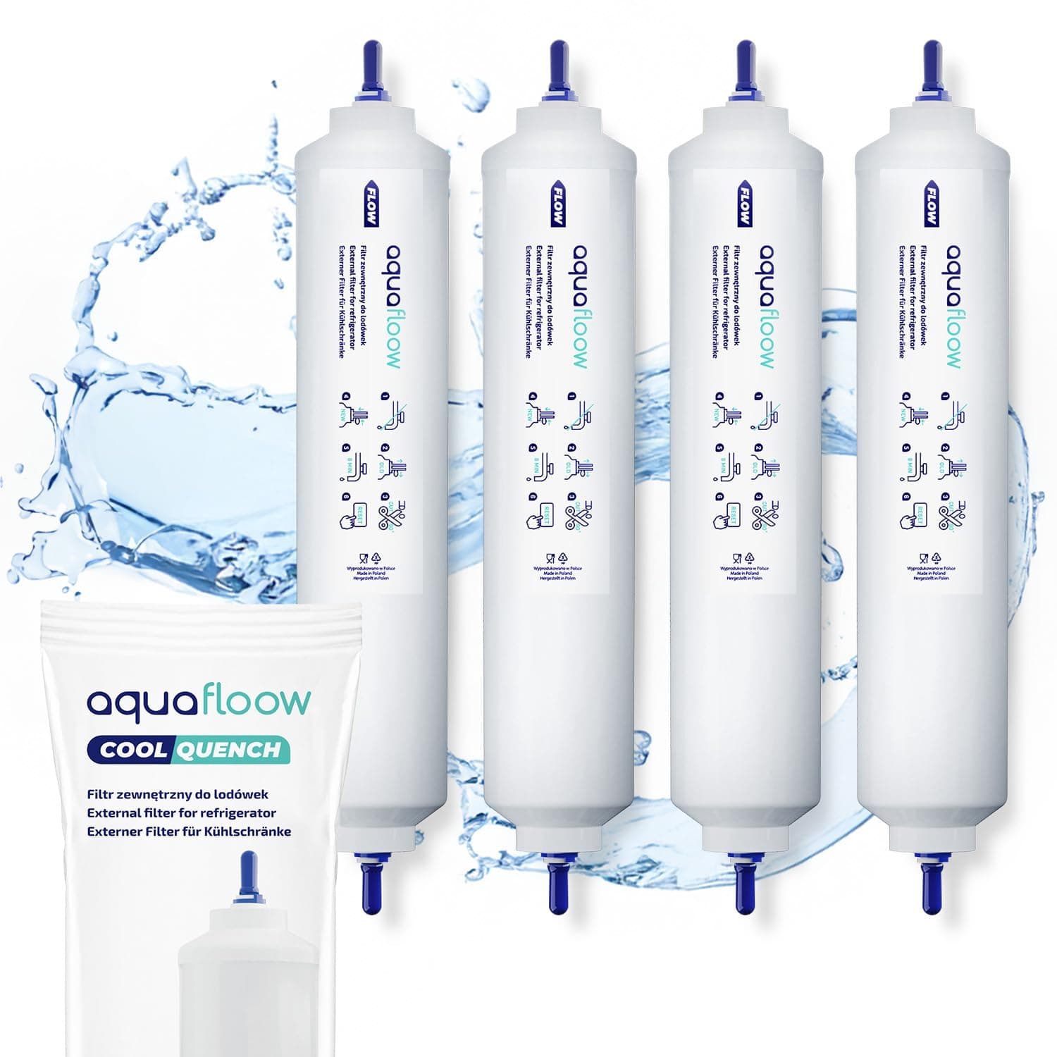Aquafloow Kühlschrank Wasserfilter Ersatz - 4 Stück ✅