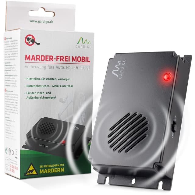🟢 GARDIGO® Marderschreck Marder-Frei Mobil | Batteriebetrieben 🚘