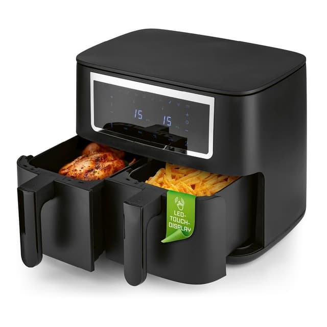 🔥 Angebot: GOURMETmaxx Doppelkammer Heißluftfritteuse - 2 x 4 L 🔥