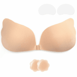 Klebe BH Push up Ohne Träger Unsichtbarer Trägerloser BH zum Kleben Sticky Bra Rückenfreier Klebe-BHs Trägerlos Klebebh Damen Klebepads Große Brust Kleine Brüste für Rückenfreies Kleid und Brautkleid B Beige 🌟 Angebot bei HelloDeals