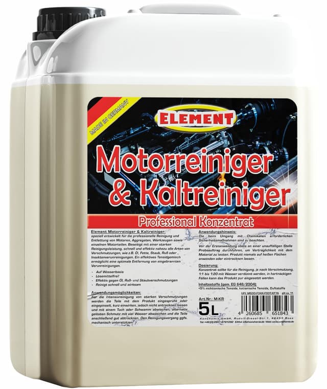 🚗🛠️ Element 5 Liter Motorkaltreiniger Kaltreiniger Motorreiniger | Sparsames Konzentrat