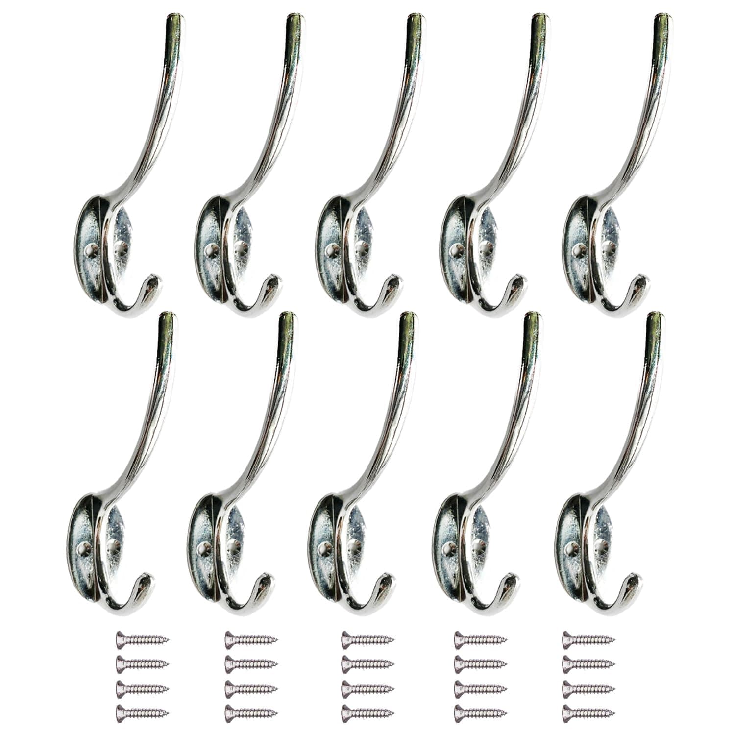 🌟 Angebot! QUOZUO 10 Stück Kleiderhaken Doppelt Wandhaken Silber 🌟