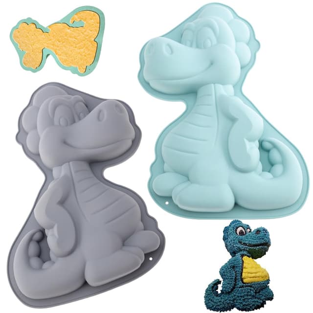 🦕🎂 HGSHUO Dino Silikonformen Dinosaurier Backform Kuchenform Silikon Form 3D Kuchenbackform Mousse Schokoladenformen Motivbackformen Gelee Dessert Soap Geburtstag Weihnachten - Sparen Sie 20%!
