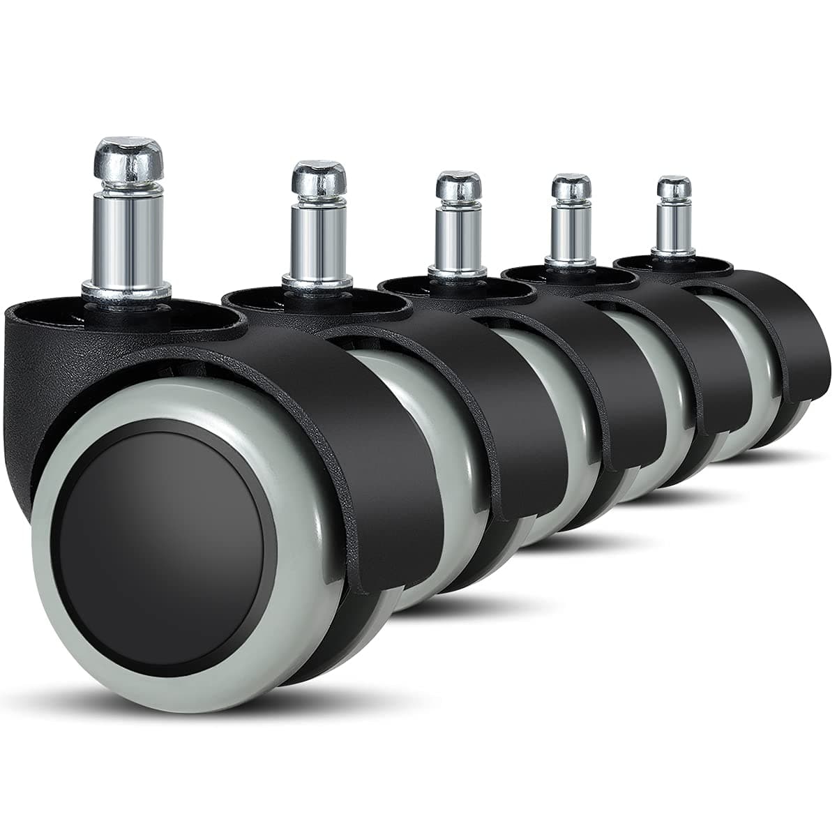 Bürostuhl Rollen (5er Set) - 11 MM / 22 MM Ersatz-Hartbodenrollen für Gaming-Stühle