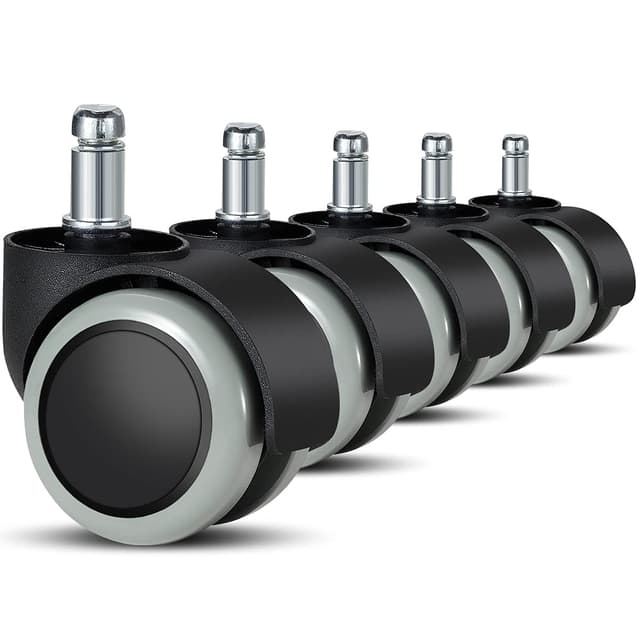 Bürostuhl Rollen (5er Set) - 11 MM / 22 MM Ersatz-Hartbodenrollen für Gaming-Stühle