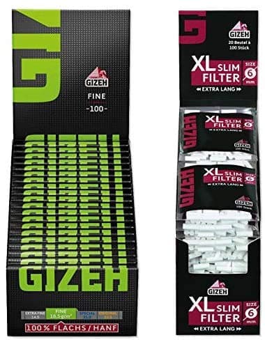 🔥 Mega Deal! Set Gizeh Black Fine Magnet Zigarettenpapier + XL Slim Filter