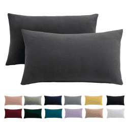 🌟 2er Set Kissenbezug 40x80 Anthrazit - 100% Mikrofaser Kissenhülle mit Reißverschluss 🛌 Angebot bei HelloDeals
