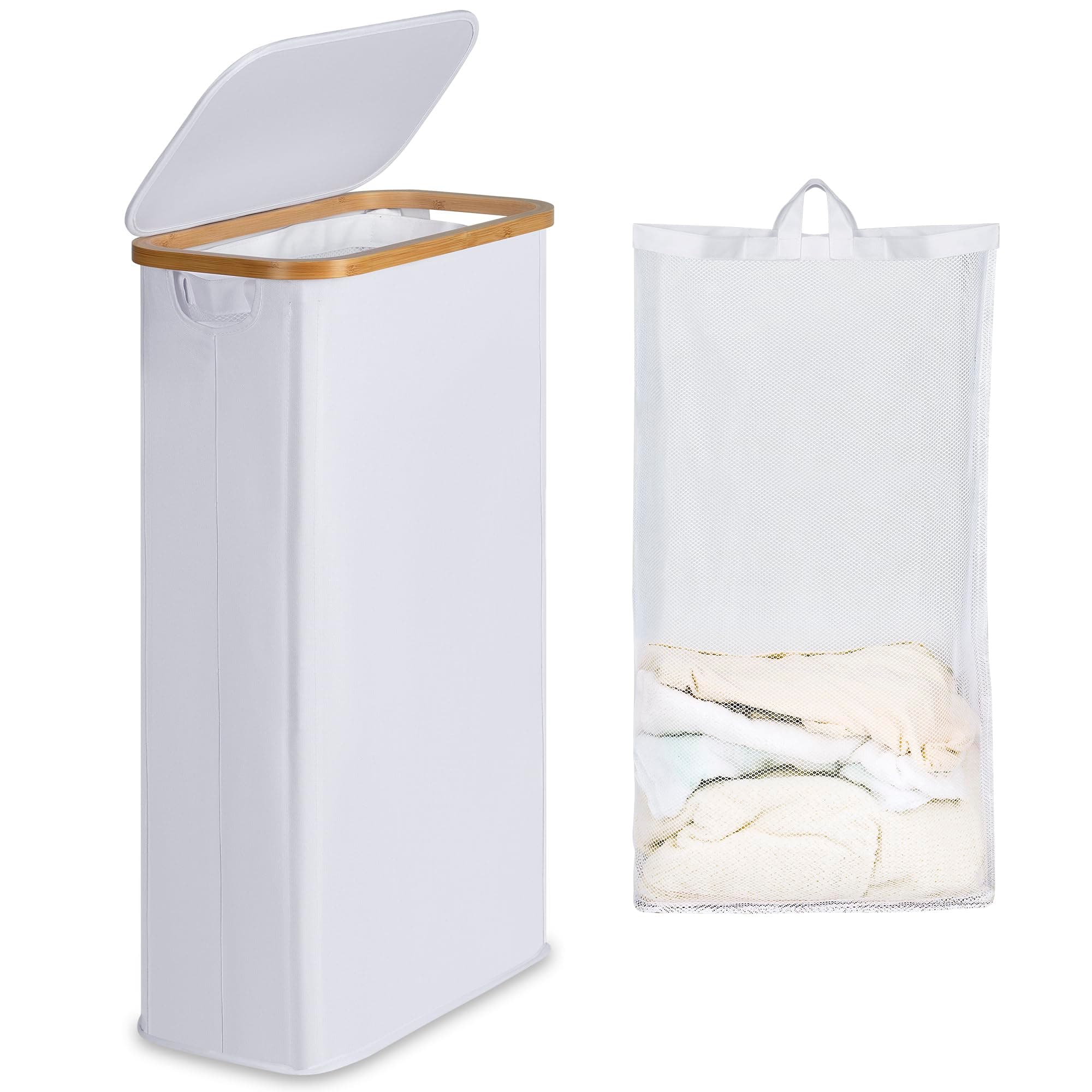 🌟 Efluky Wäschekorb Schmal 63L mit Deckel 🧺