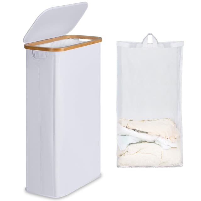 🌟 Efluky Wäschekorb Schmal 63L mit Deckel 🧺
