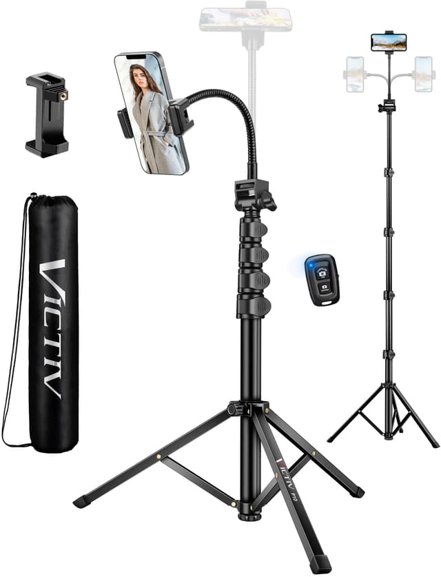 📸🎥 Victiv 197cm Hoch Handy Stativ mit Flexibel Overhead Smartphone Stativ 📱📷