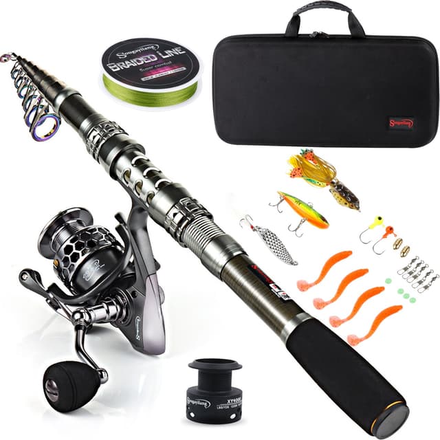 Sougayilang Teleskopangel & Angelrolle Set 🎣🌊