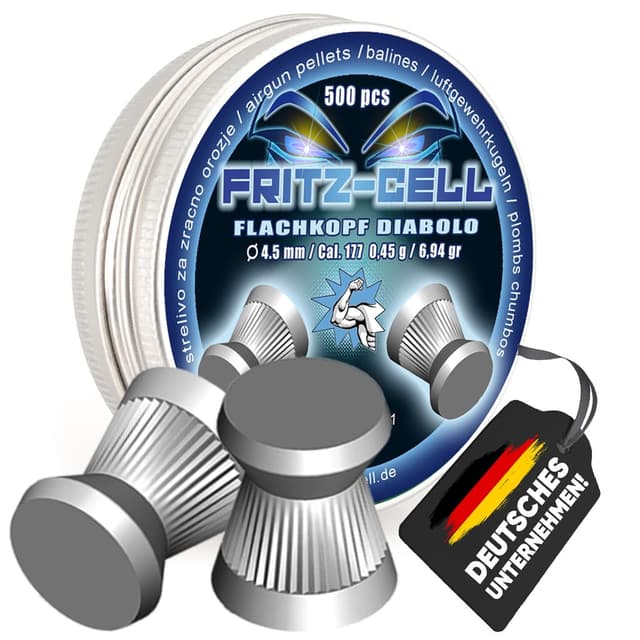 🎯 Super Deal! 500 Flachkopf Diabolos 4,5mm Fritz-Cell - Luftgewehr & Luftpistole 🎯