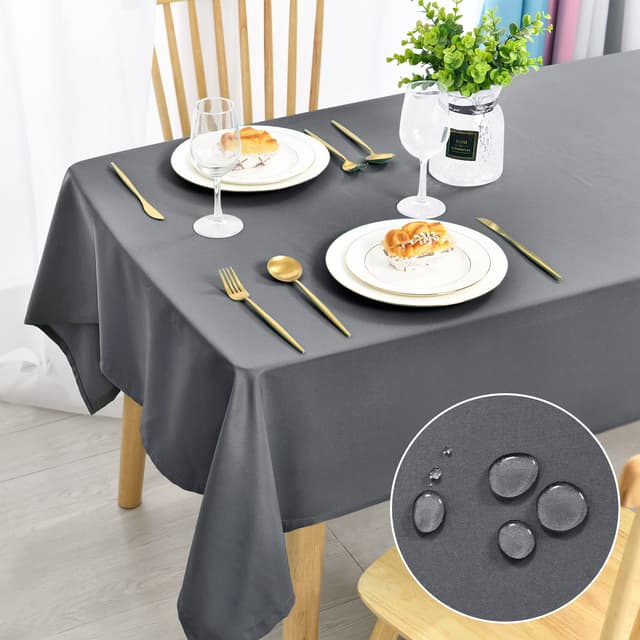 🌟 DWCN Hellgrau Tischdecke 140x200cm 🍽️ Abwaschbar & Wasserdicht - 11.76€