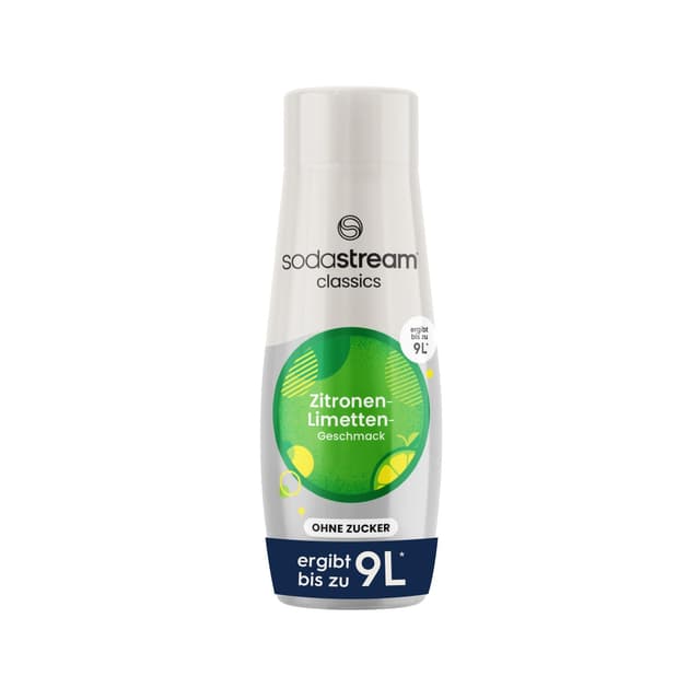 🍋🥤 SodaStream Sirup Zitrone-Limette ohne Zucker - 1 Flasche für 9 Liter Fertiggetränk