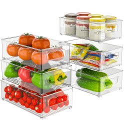 Kühlschrank Organizer Set - 6er Set 🌟 Küchenhelfer für Ordnung und Übersicht 🍎🥦 Angebot bei HelloDeals
