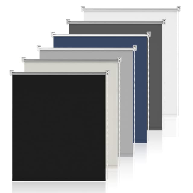 Verdunkelungsrollo ohne Bohren Klemmrollos für Fenster 🌞 Schwarz B45 x H170cm