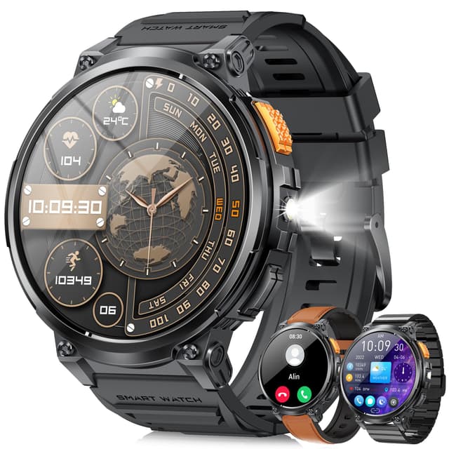 LEMFO Smartwatch Herren 1.85" Großes Display und 730mAh Akku, IP68 Wasserdicht