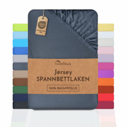 Angebot: NatureMark Jersey Spannbettlaken in Anthrazit Grau Angebot bei HelloDeals
