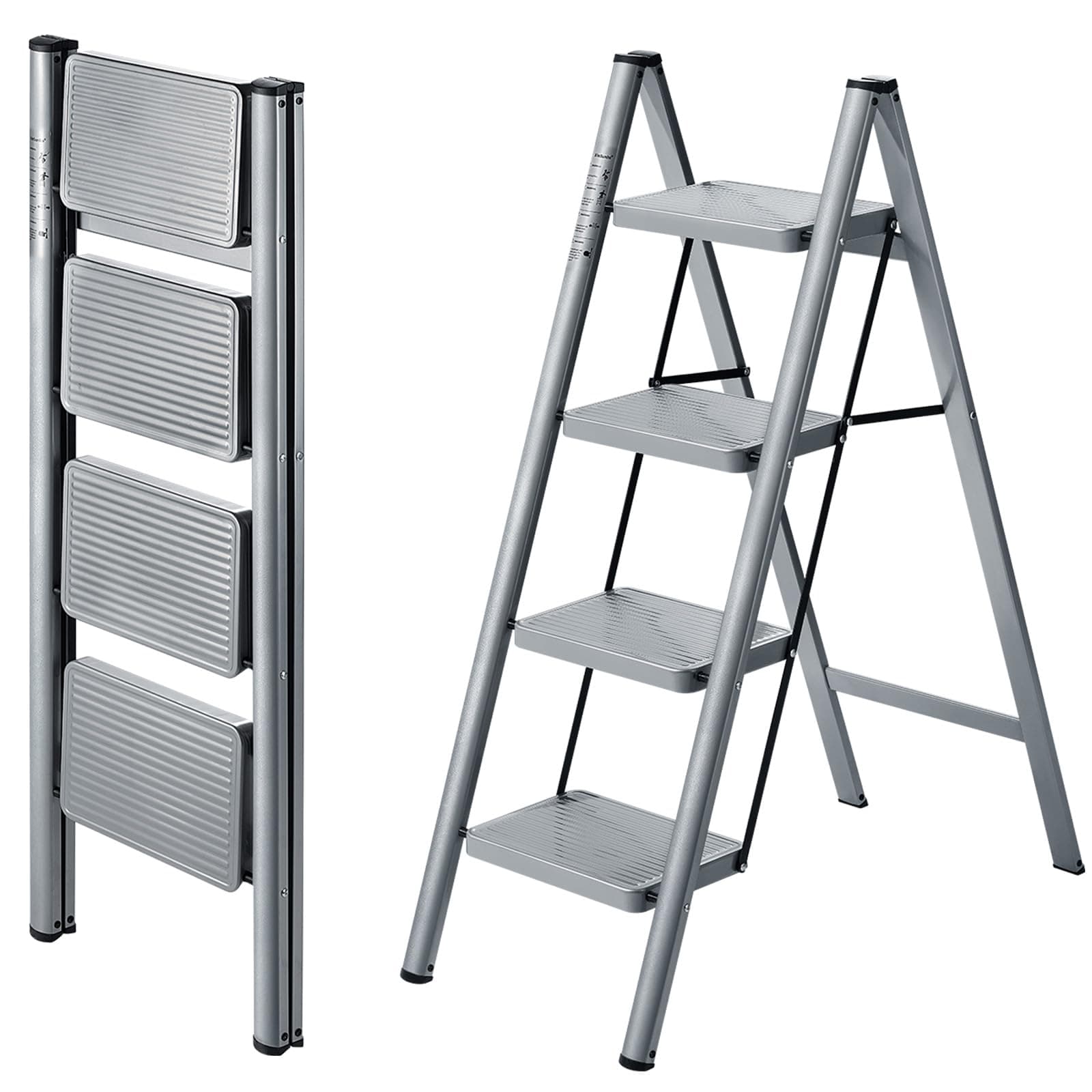 XinSunho Leiter 4 Stufen, Klappbar Trittleiter, Haushaltsleiter