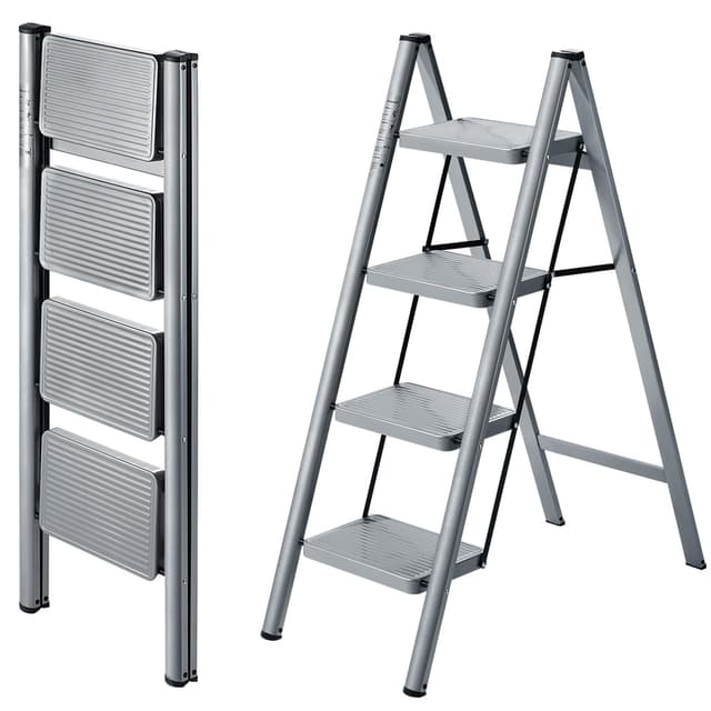 XinSunho Leiter 4 Stufen, Klappbar Trittleiter, Haushaltsleiter