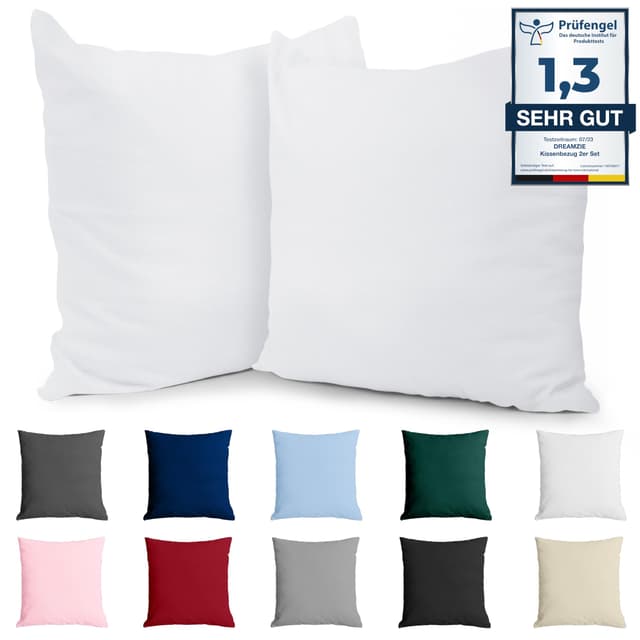 🛏️ Super Deal! Kissenbezug 80x80 Baumwolle Renforcé (2er-Set) - Weiss
