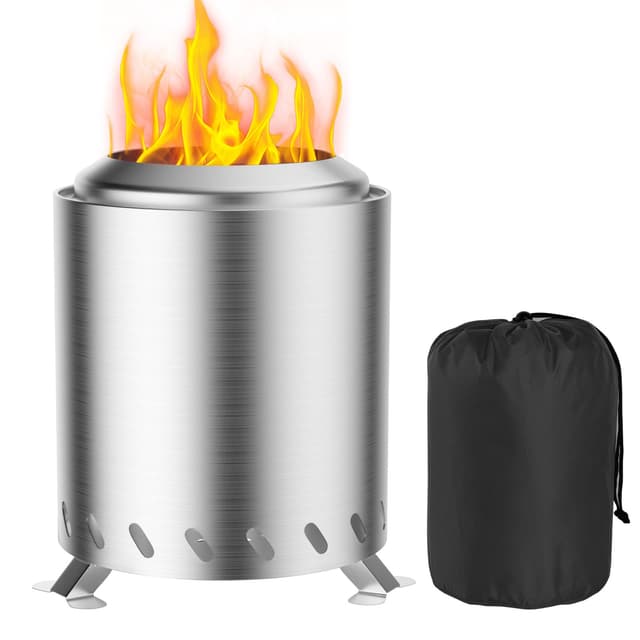 🔥🌿 Feuerschale Outdoor: Rauchfreie Feuerstelle 16x16x20,5cm Edelstahl Feuertonne 🌿🔥