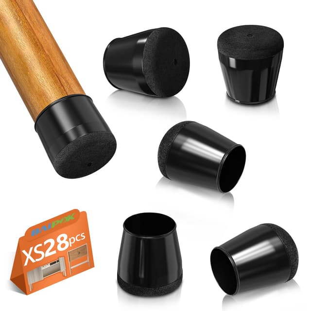 28 Stück Stuhlbeinkappen BAIPOK Schwarz-28p 🪑