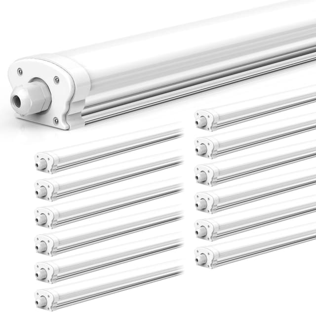 JESLED - 12er Set LED Feuchtraumleuchte 120cm IP65-30W 5200 Lumen - 4000K Neutralweiß 🌟