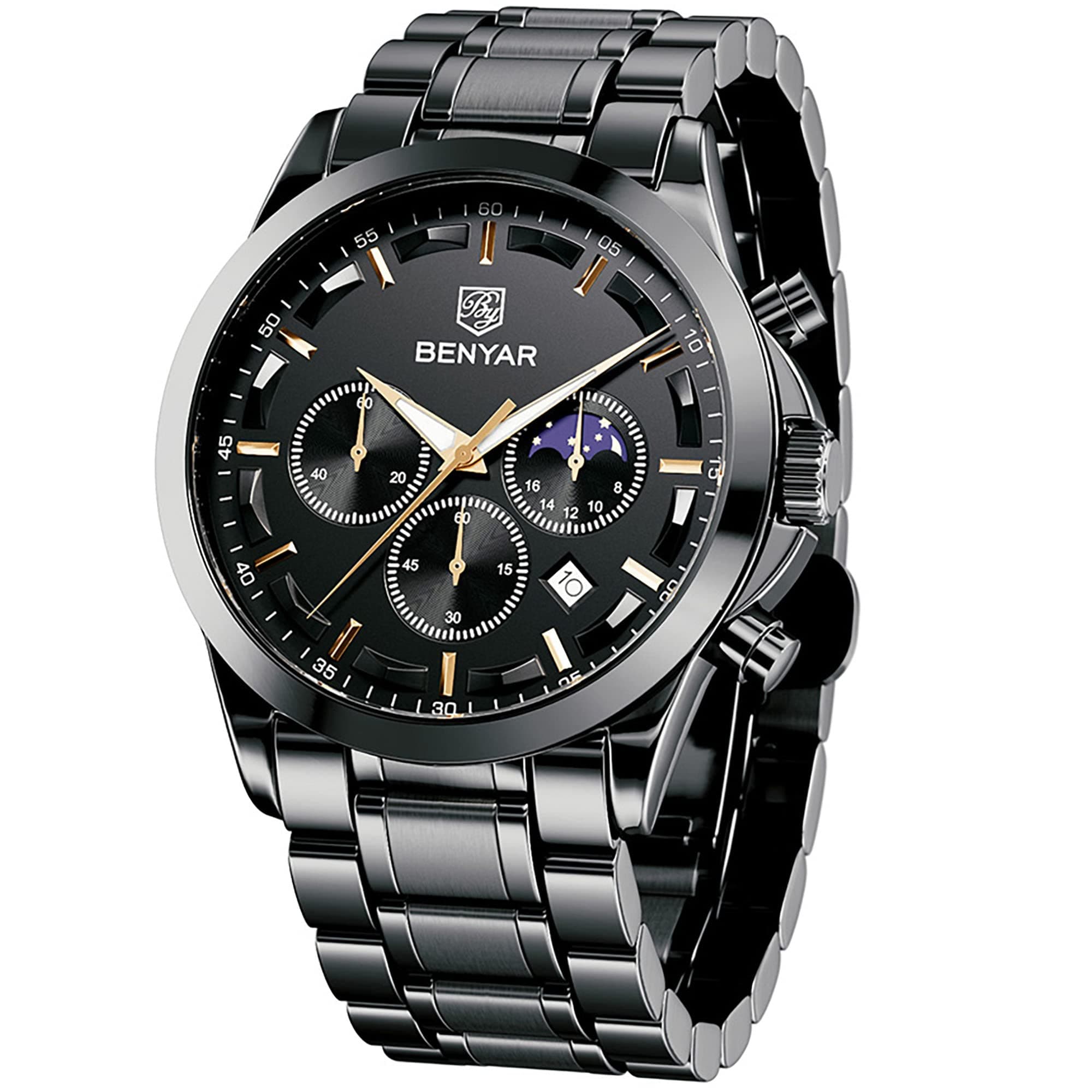 BY BENYAR Herren Chronograph Uhr - Stilvoll und Präzise ⌚🎁