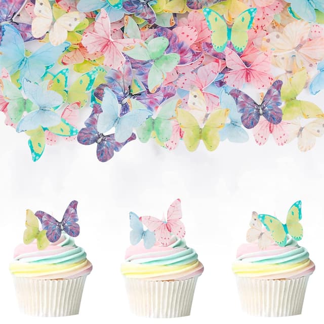🦋 Catelves 40 Stück Essbare Schmetterlinge für Torte 🎂