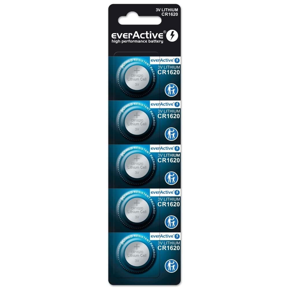 everActive CR1620 3V, 5X Lithium Knopfzelle Batterien 🌟