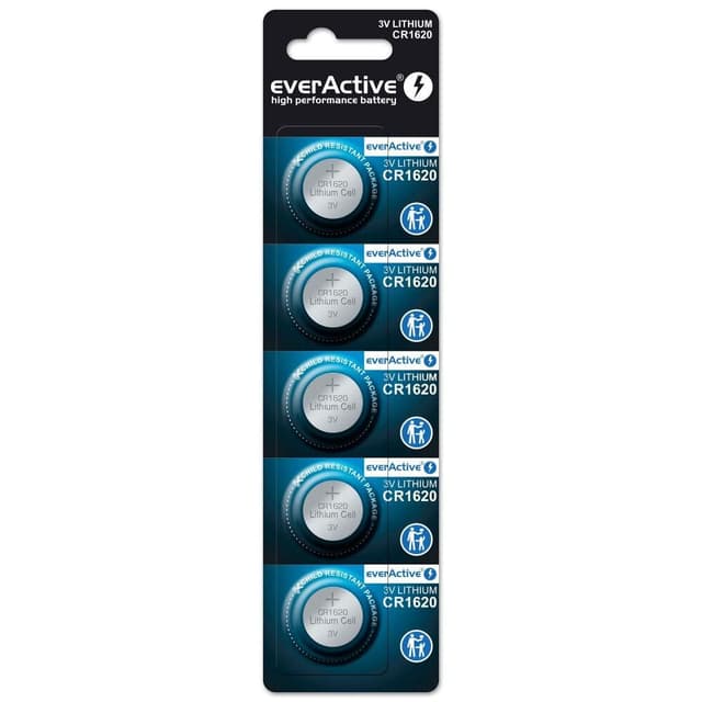 everActive CR1620 3V, 5X Lithium Knopfzelle Batterien 🌟