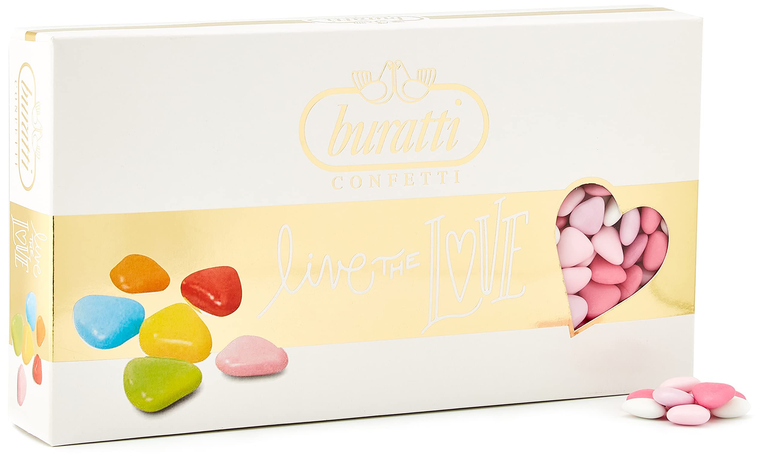 🍬 Buratti Confetti Rosa Herzförmige Gezuckerte Pralinen, 1 Stück - Spezialangebot!