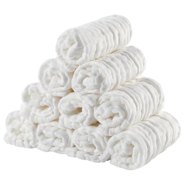 👶🏻🛁 EXTSUD Baby Waschlappen 10er Set - Hochwertige Musselin Spucktücher