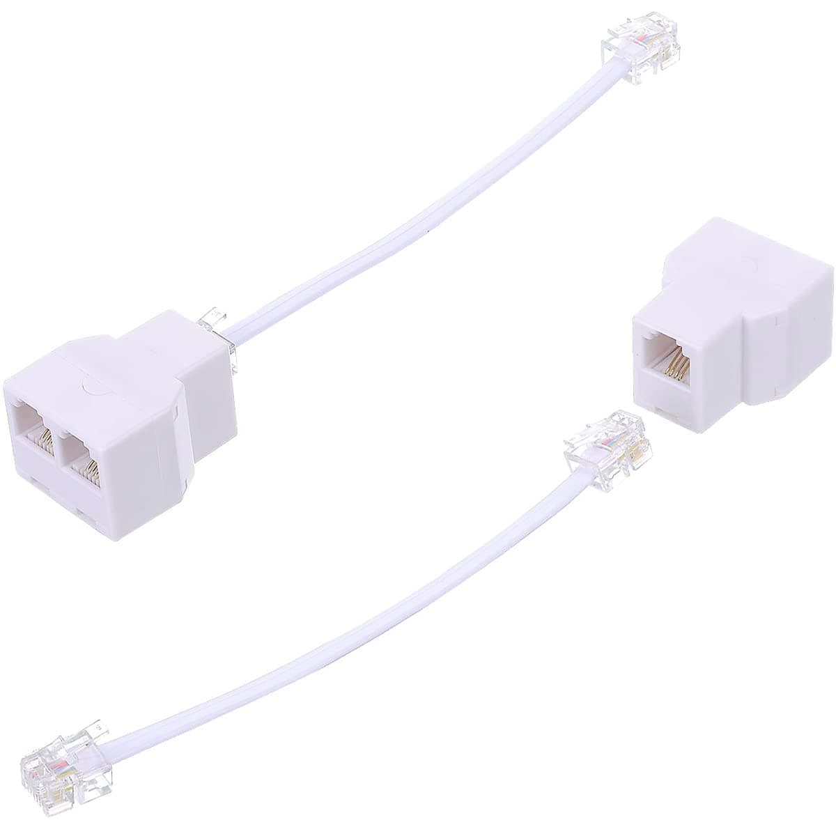 📞🔌 MAOZHOU Telefonkabel Adapter, 1 bis 2 RJ11 Buchse Y Splitter 📞🔌