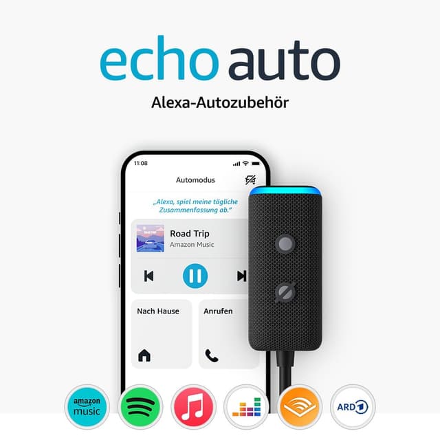 🚗 Zertifiziert und generalüberholt Echo Auto (2. Gen.) – Nimm Alexa mit auf die Fahrt 🎵🔊