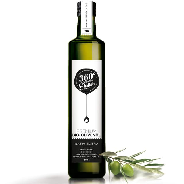 Premium Bio Olivenöl kaltgepresst aus Griechenland | 500ml | 100% Koroneiki-Oliven