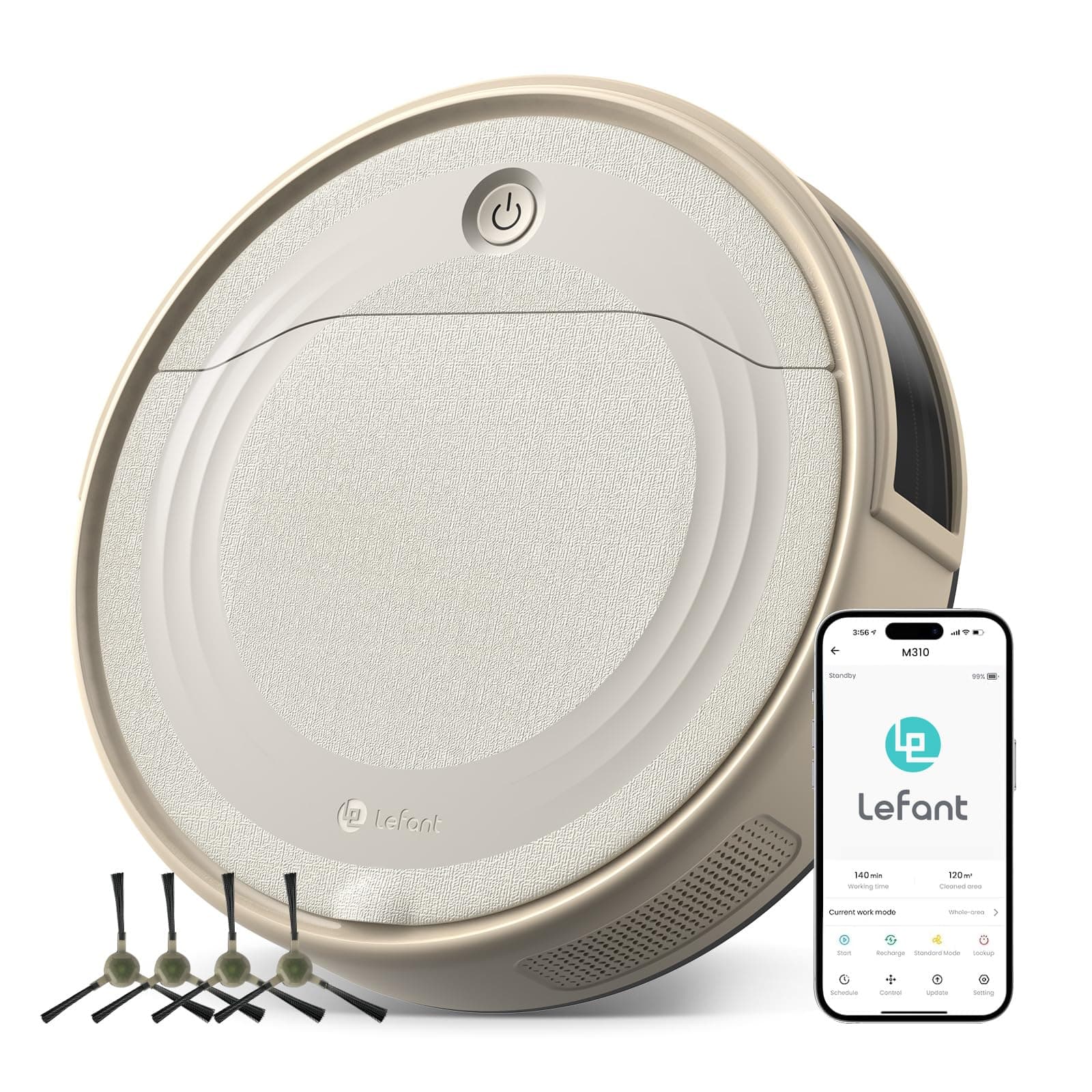 LEFANT M310C Saugroboter - 4500Pa Staubsauger Roboter mit Präzise Entfernungsnavigation