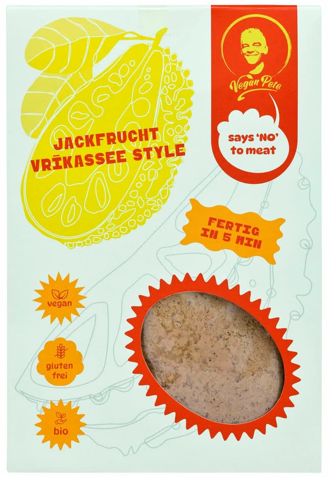 VEGAN PETE - Jackfrucht Vrikassee, veganes Fertiggericht in Bio-Qualität, 8 x 250g 🌱🍽️