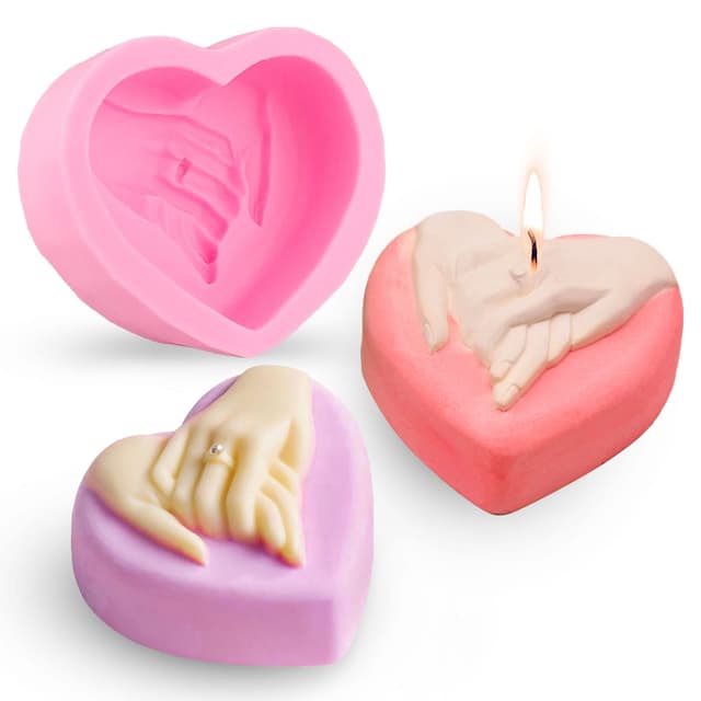 Herz Kerzenform Silikonform Liebe 3D Händchenhalten Gießform - Deal des Tages! 💖
